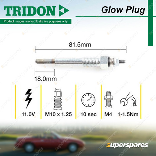 Tridon Glow Plug for Holden Jackaroo UBS92 3.1L 4JG2 04/1992-02/1998