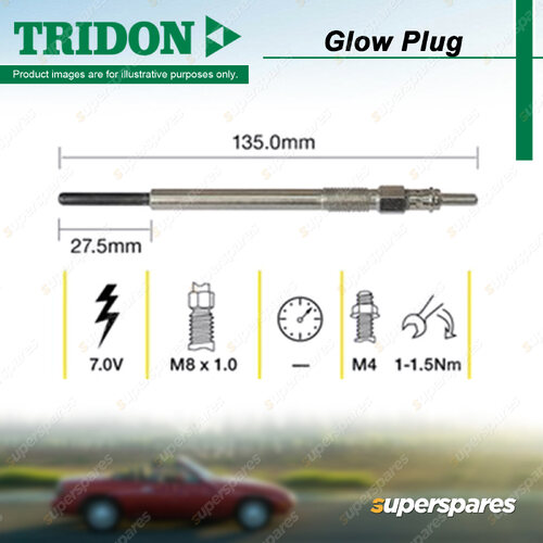 Tridon Glow Plug for Jeep Grand Cherokee WK 3.0L EXF DOHC 07/2011-08/2019