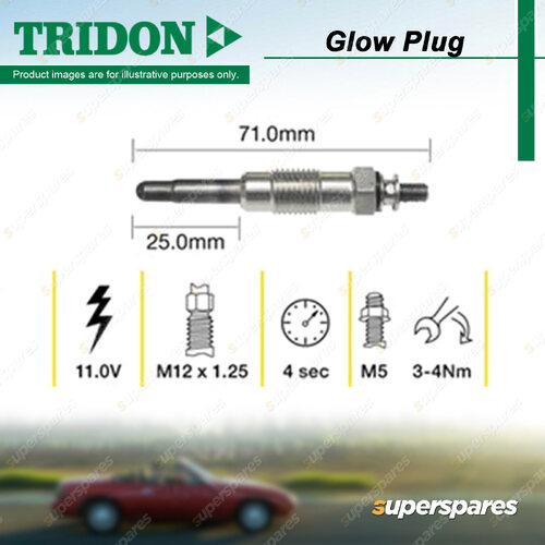 Tridon Glow Plug for BMW 3 Series E30 2.5L 6cyl 126kW M20 B25 1983-1989