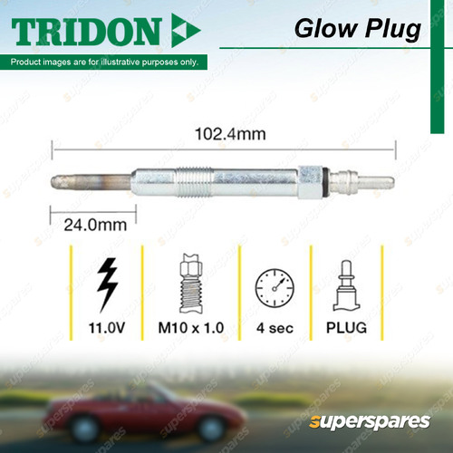 Tridon Glow Plug for Fiat Punto 199 1.9 D Multijet 1.9L 4cyl 2006-2009