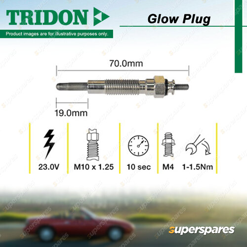 Tridon Glow Plug for Nissan Patrol MK MQ GQ K160 W160 3.3L 6cyl SD33 T 1979-1987