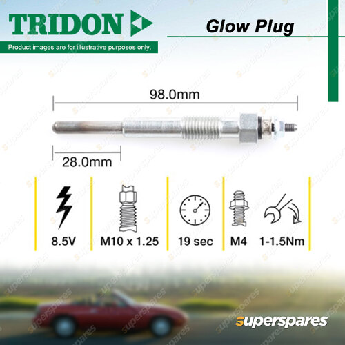 Tridon Glow Plug for Toyota LandCruiser BJ40RV HJ45RP HJ45RV HJ47RP HJ47RV