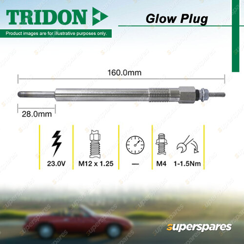 Tridon Glow Plug for Toyota Dyna 400 XZU4 XZU3 XZU411 4.6L 4.9L 2000-2006