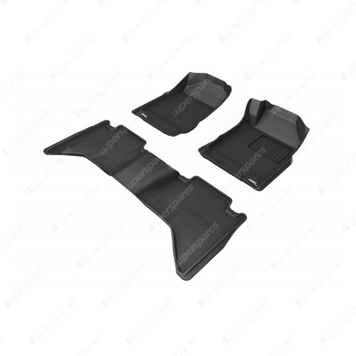 Front + Rear Trufit 3D Rubber Mats Kagu Series for Isuzu Dmax Dual Cab 2012-2020