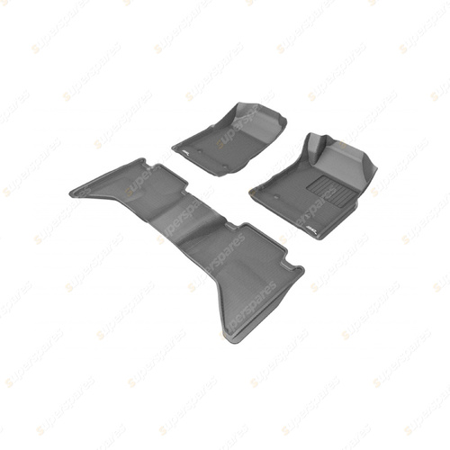 F + R Trufit 3D Rubber Mats Kagu Series for Holden Colorado RG 15-20 Gray