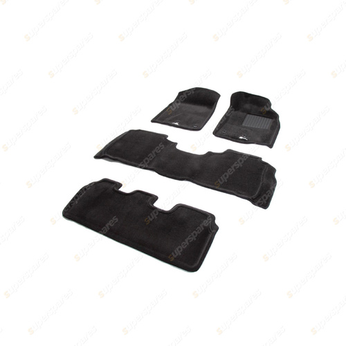 3 Rows Trufit 3D Carpet Mats Kagu Series for Lexus LX570 LX450d 2013-2021 Black