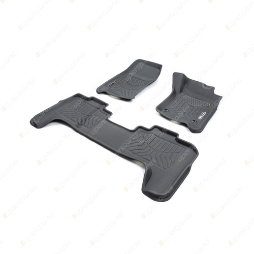 F + R Trufit 3D Rubber Mats Maxtrac for Toyota Landcruiser 76 79 Ser 07-On Black