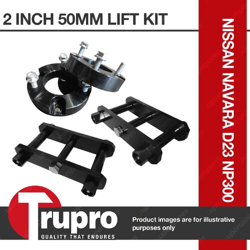 2" 50mm Lift Kit Strut Spacers Extended Shackles for Nissan Navara D23 NP300