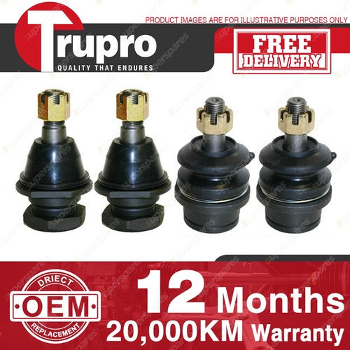 4 Pcs Trupro Lower+upper Ball Joints for NISSAN COMMERCIAL NAVARA 2WD 4WD D40M