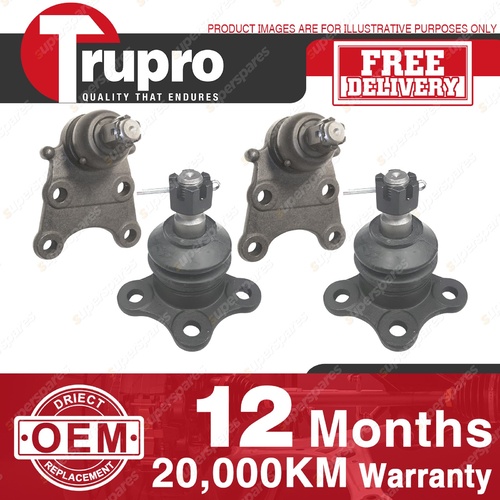 4 Pcs Trupro Lower+upper Ball Joints for GREAT WALL V240 K2 Series 4WD Ute 09-on