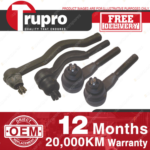 4 Trupro Outer Inner Tie Rod for MITSUBISHI SCORPION SIGMA GJ GK GL GN 1980-87