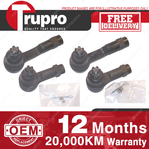 4 Pcs Trupro Outer Inner Tie Rod Ends for NISSAN COMMERCIAL VANETTE C22 10/85-93