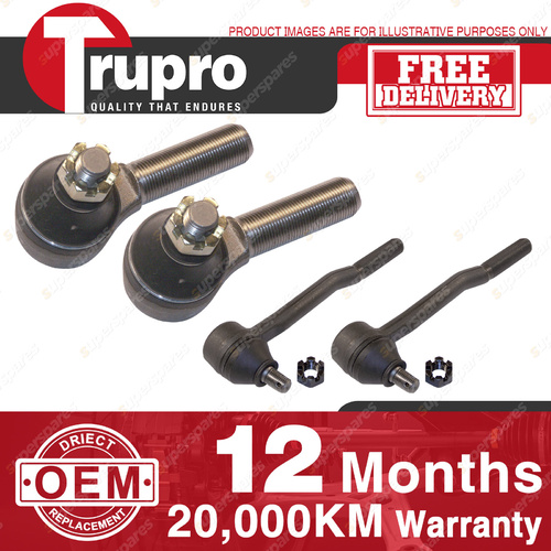 4 Trupro Outer Inner Tie Rod Ends for TOYOTA HILUX RN YN LN130 35 VZN130 IFS