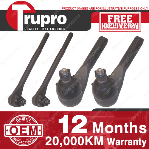 4 Pcs Trupro Outer Inner Tie Rod for FORD MARQUIS UTILITY STD 500 MUSTANG BOSS