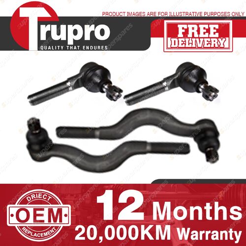 4 Pcs Trupro Outer Inner Tie Rod Ends for TOYOTA CROWN MS123 MS125 MS130 83-91