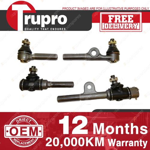 4 x Trupro Inner + Outer Tie Rod Ends for Toyota Land Cruiser FJ HJ HZJ 75 HDJ82