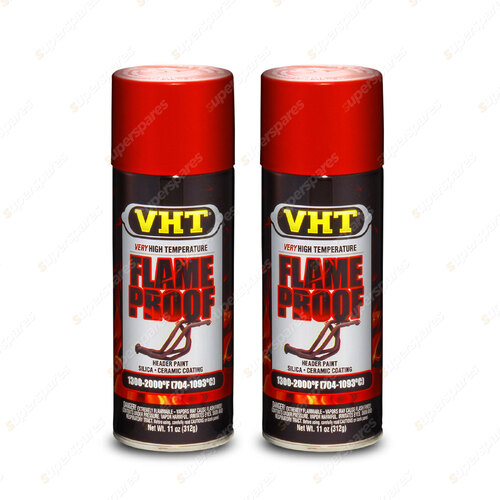 2 xVHT Flame Proof High Heat Coating Header And Exhaust Spray Paint Silver SP106