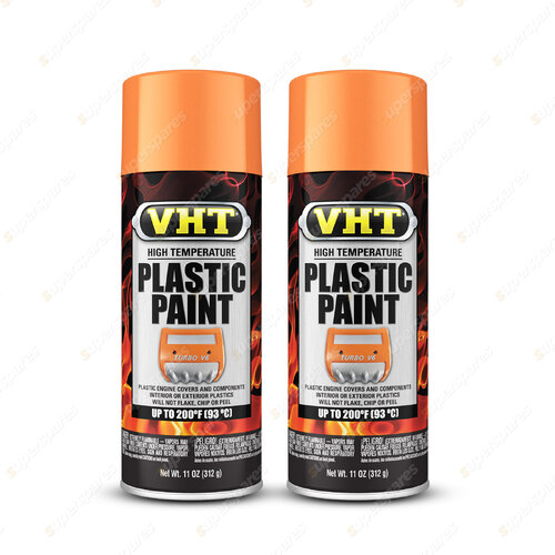 2 x VHT High Temperature Engine Cover & Shrouds Plastic Paint Gloss Orange SP823