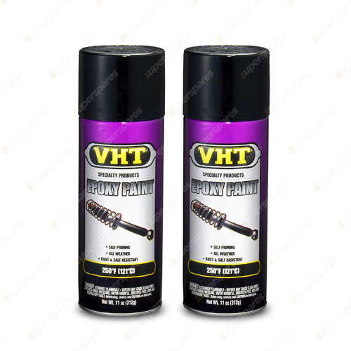 2 x VHT Epoxy Paint for Suspension & Kick Panels Gloss Black SP650