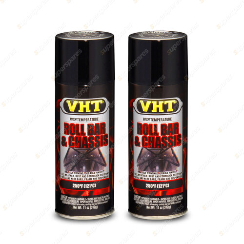 2 x VHT Roll Bar And Chassis High Temperature Spray Paint Gloss Black SP670