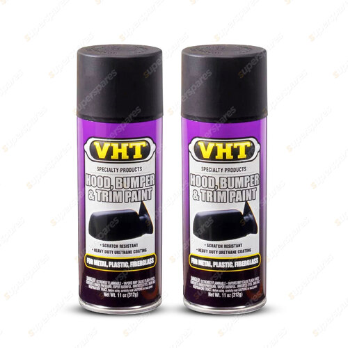 2 x VHT Black Hood Bumper & Trim Paint for Plastic Fibreglass 312g SP27