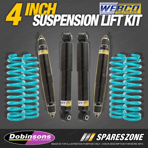 4" 100mm Lift Kit Webco Shock Dobinsons Coil Springs for Landcruiser 80 105