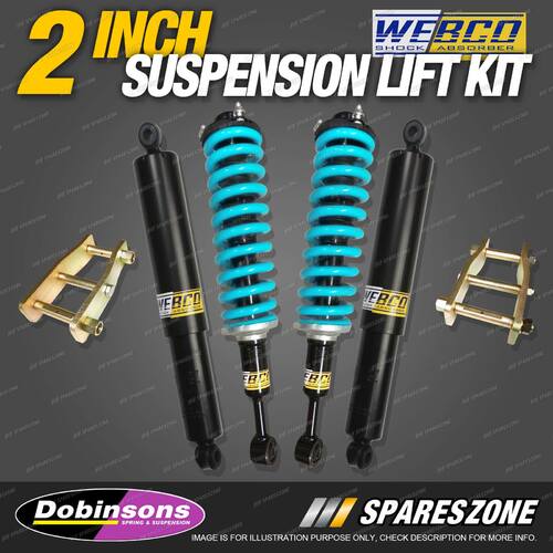 2" 50mm Easy Lift Kit Webco Shocks Dobinsons Coil Shackle for Mazda BT-50 21-on