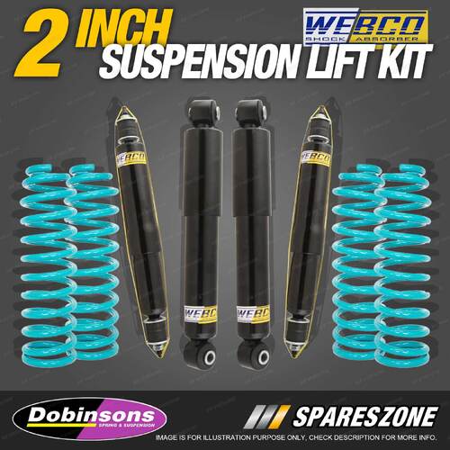 2" 50mm Lift Kit Webco Shocks Dobinsons Coils for Suzuki Jimny SN413 JB33 98-18