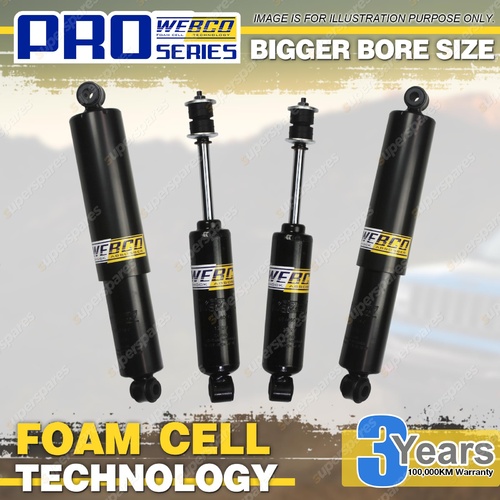 Front + Rear 2" Lift Foam Cell Shock Absorbers for Nissan Navara D22 4WD 97-On