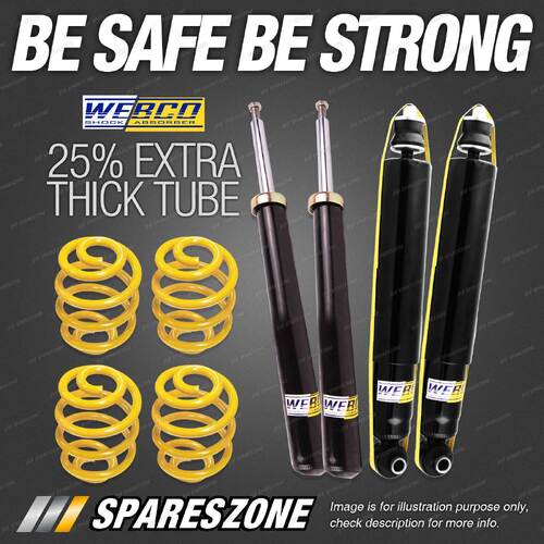 F + R Webco Shock Absorbers Super Low King Springs for BMW 3 Series E30 84-91