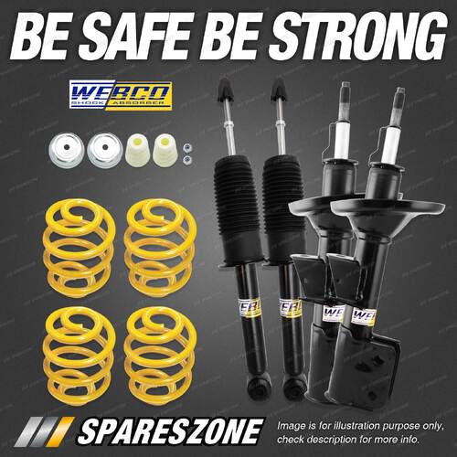 Front Rear Webco Shock Absorbers Super Low King Springs for Mitsubishi Lancer CC