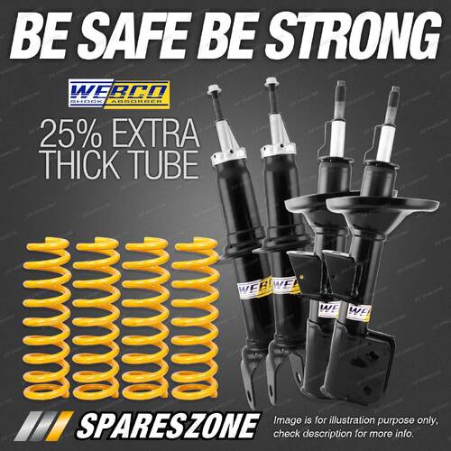 Front Rear Webco Shock Absorbers STD King Springs for Subaru Outback BH 98-03