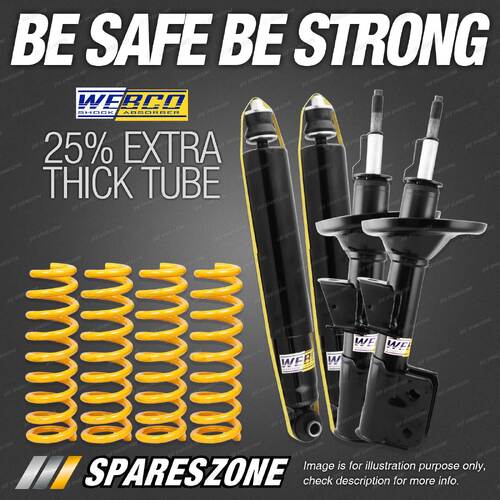 Front Rear Webco Shocks Raised King Springs for Volkswagen Transporter T5 04-On