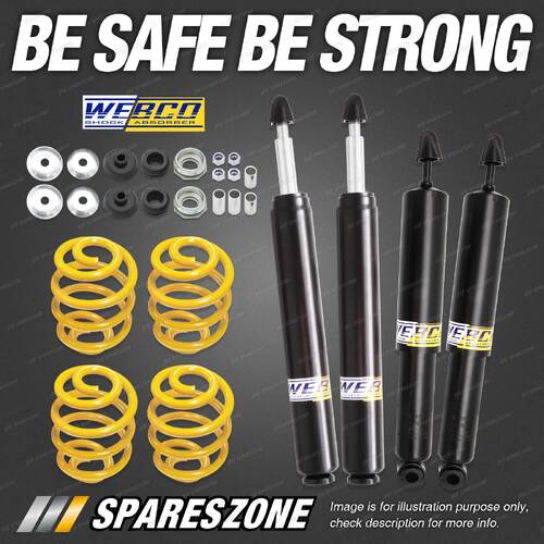 Front Rear Webco Shock Absorbers Lowered Springs for Holden Commodore VG 90-93