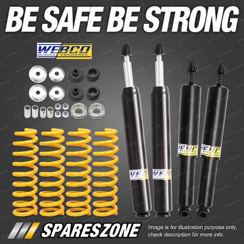 Front Rear Webco Shock Absorbers STD King Springs for Holden Commodore VG 90-93