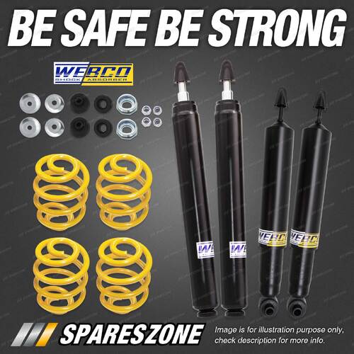 Front Rear Webco Shocks Super Low King Springs for Holden Commodore Calais VP