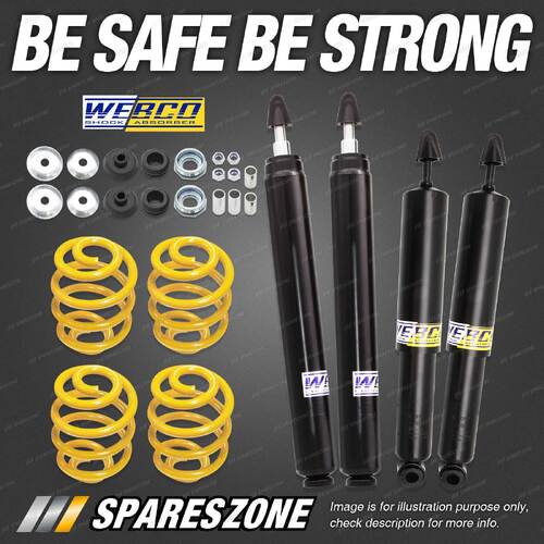 Front Rear Webco Shock Absorbers Super Low Springs for Holden Commodore VG 90-93