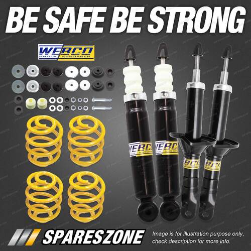 F + R Webco Shocks Lowered King Springs for Ford Falcon Fairmont EA EB ED EF EL