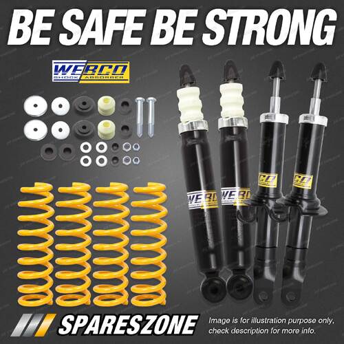 Front Rear Webco Shock Absorbers Raised King Springs for Ford Falcon Fairmont AU