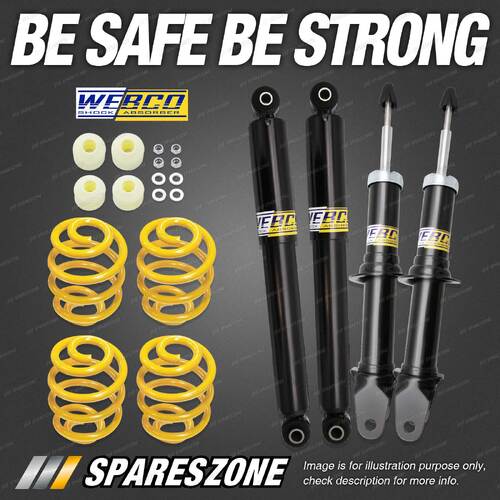 Front Rear Webco Shocks Super Low King Springs for Ford Falcon Fairmont BA BF XT