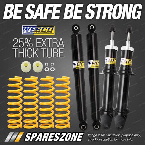 F + R Webco Shock Absorbers STD King Springs for Ford Falcon Fairmont BF XR6 XR8