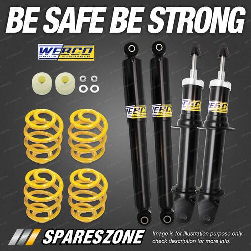 F + R Webco Shock Absorbers Super Low Springs for Ford Falcon Fairmont BF 07-08