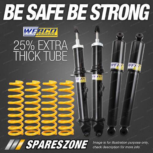 F + R Webco Shock Absorbers STD King Springs for Ford Territory SX SY 2WD 04-07