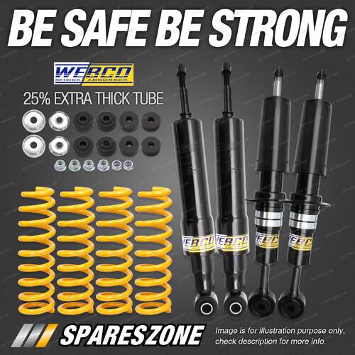 F + R Webco Shock Absorbers STD King Springs for Toyota Landcruiser UZJ VDJ 200R