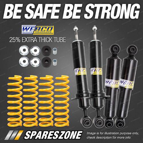 Front Rear Webco Shock Absorbers STD King Springs for Nissan Pathfinder 05-On