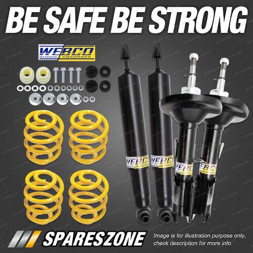 Front Rear Webco Shock Absorbers Lowered Springs for Holden Commodore VY 02-04