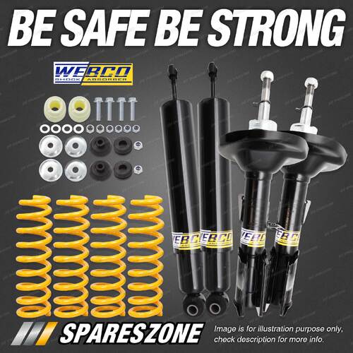 Front Rear Webco Shock Absorbers STD King Springs for Holden Monaro V2 01-04