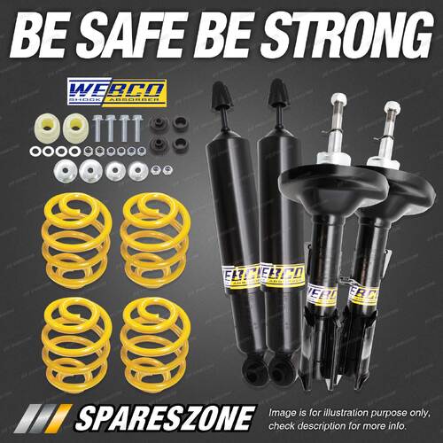 Front Rear Webco Shock Absorbers Super Low Springs for Holden Commodore VT VX VY