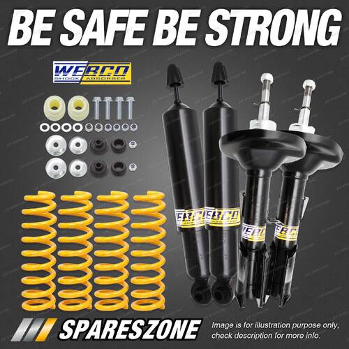 Front Rear Webco Shock Absorbers Raised King Springs for Holden Commodore VT VX