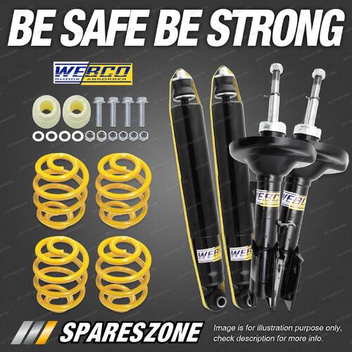 Front Rear Webco Shock Absorbers Lowered Springs for Holden Commodore VZ Wagon